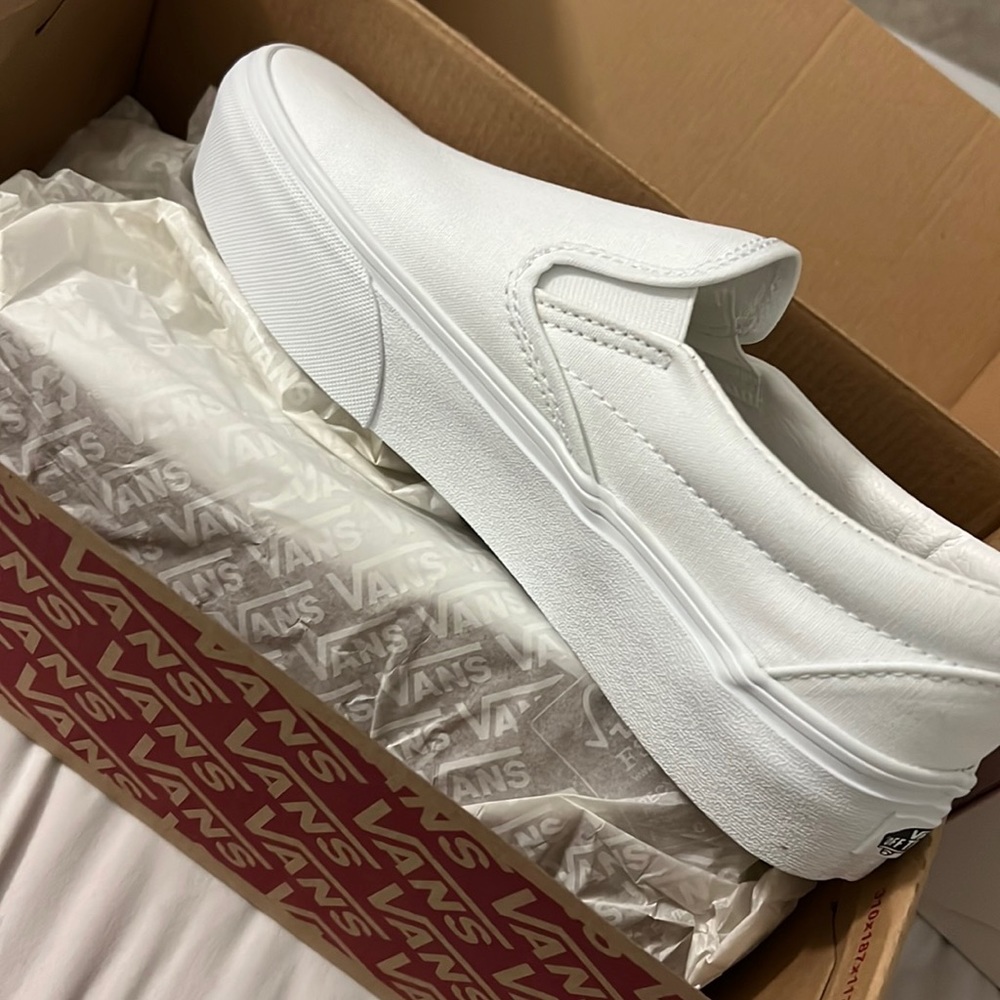 Womens white vans platform